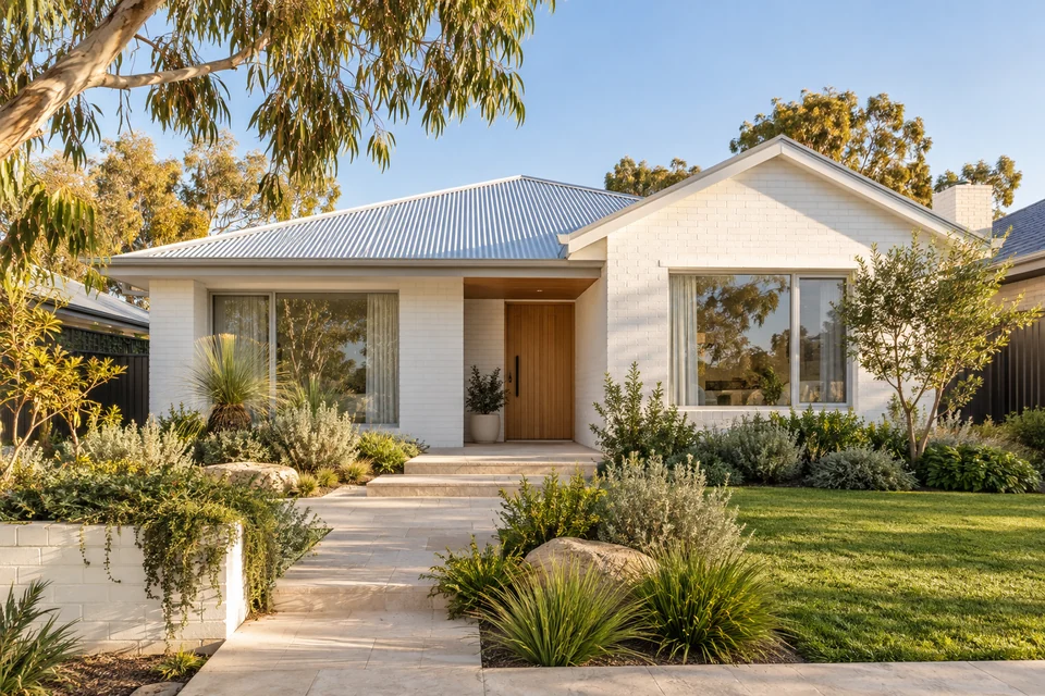 A welcoming home surrounded by a green garden